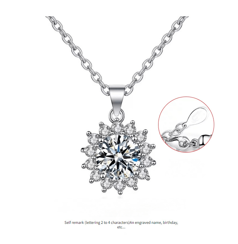 Sunflower Pendant S925 Sterling Silver Necklace