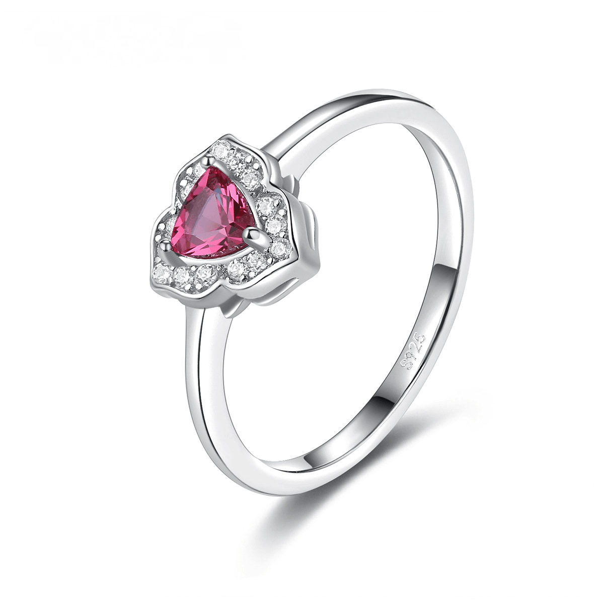 Ruby stamen handmade silver ring-BlingRunway