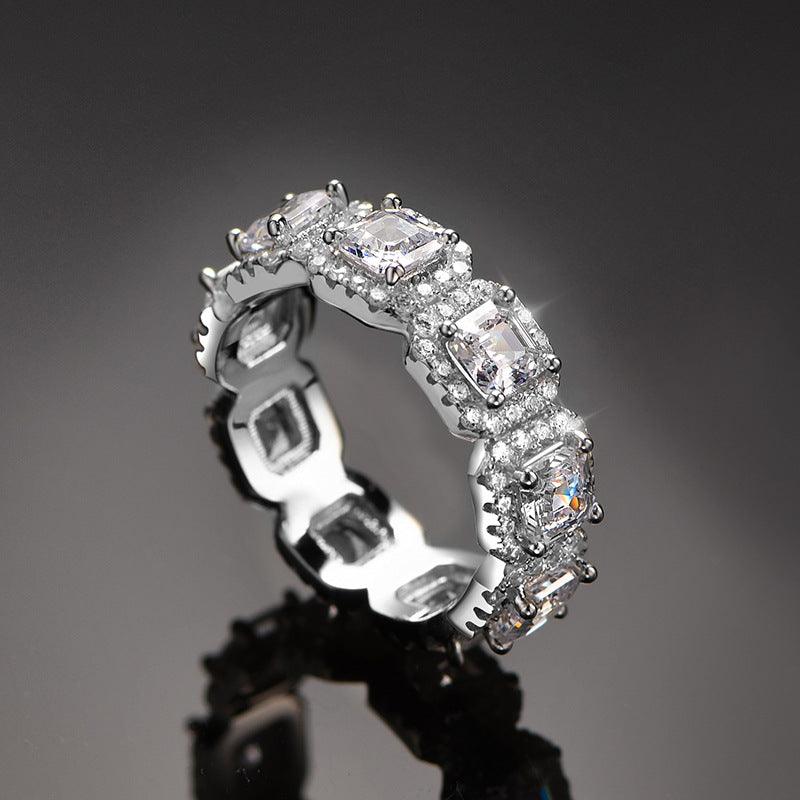 Luxury Square Zircon S925 Sterling Silver Ring-BlingRunway