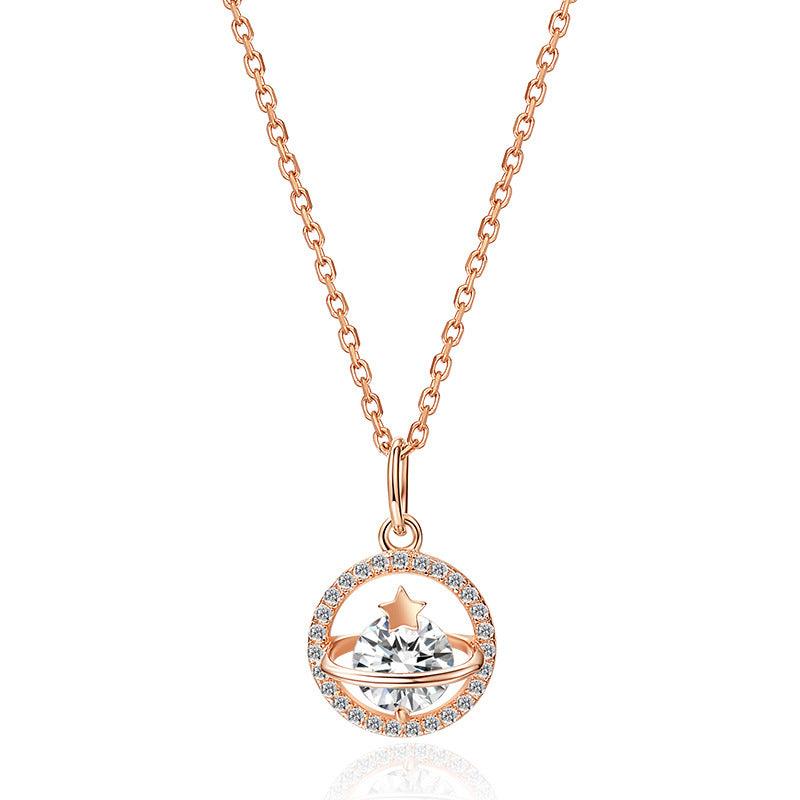 Planet Pendant S925 Sterling Silver Necklace-BlingRunway