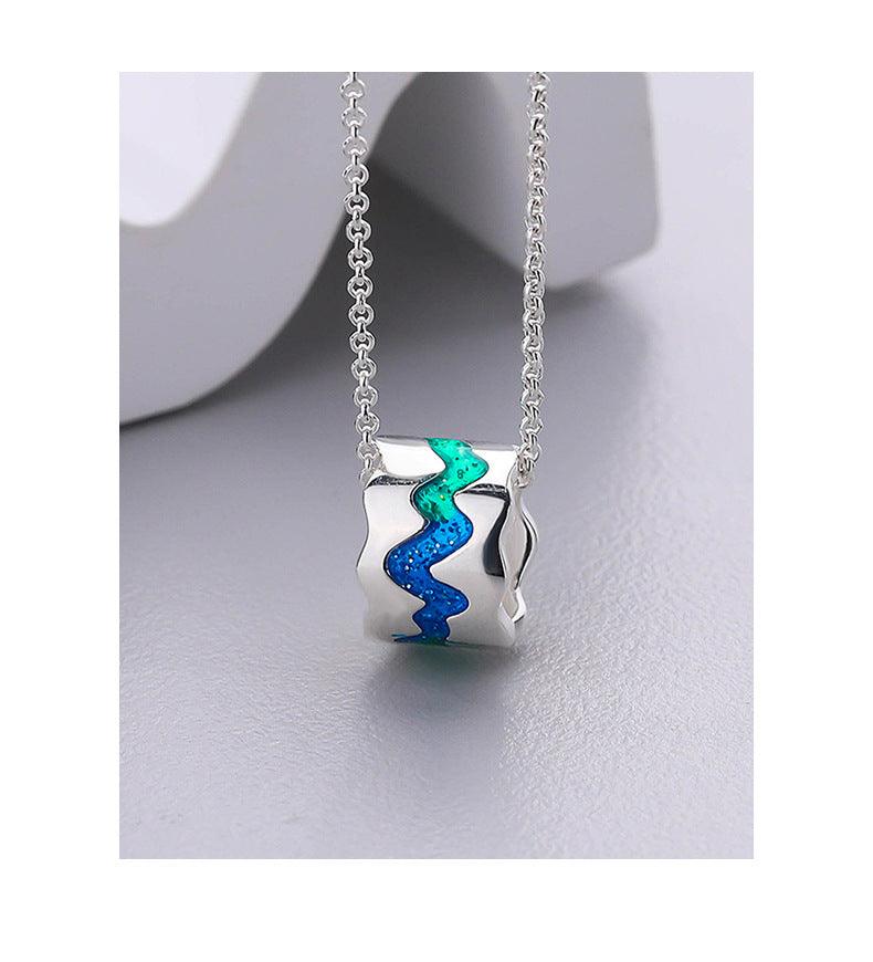 Gradient Starry Couple S925 Sterling Silver Necklace