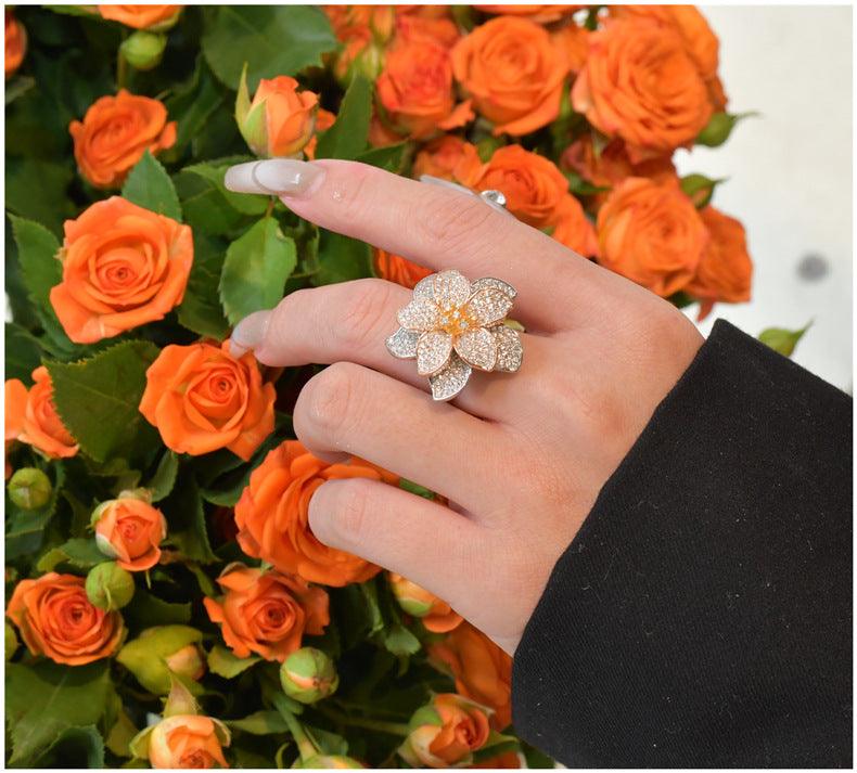 Blooming Flowers Handmade Series S925 Sterling Silver Ring