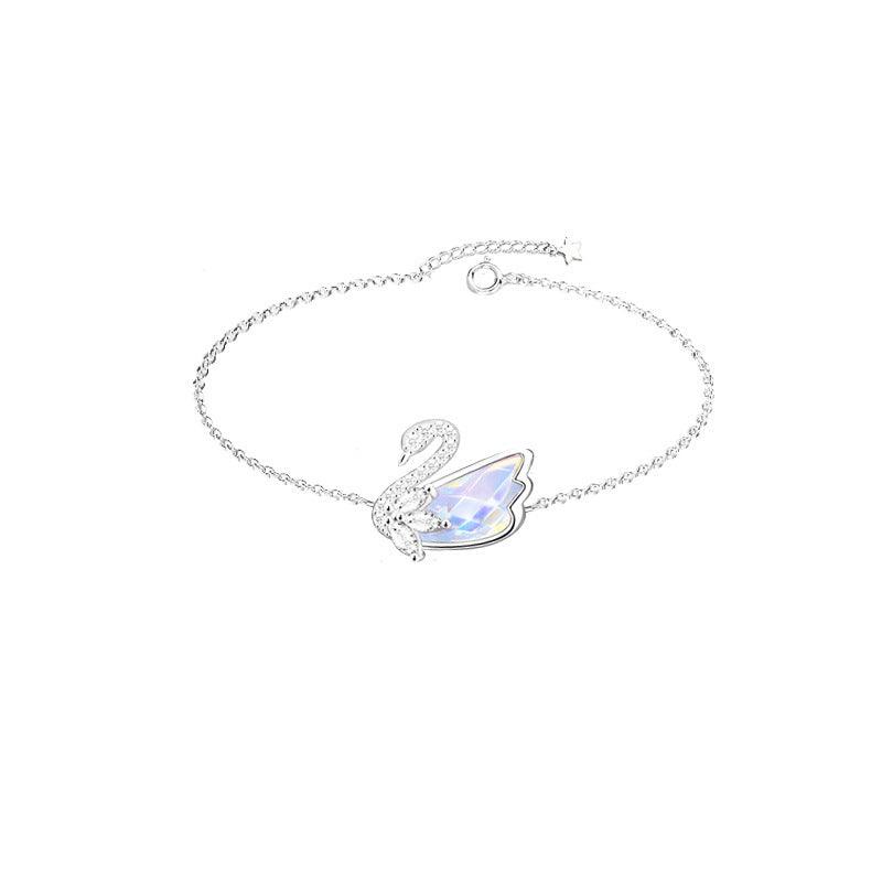 Aurora series little swan s925 sterling silver necklace