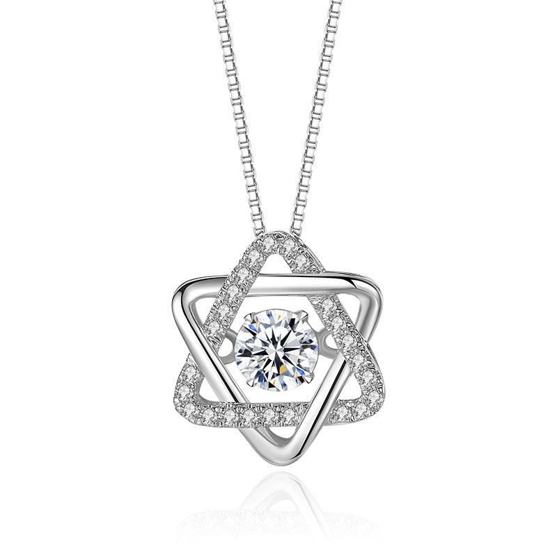 Hexagram Pendant S925 Sterling Silver Necklace-BlingRunway