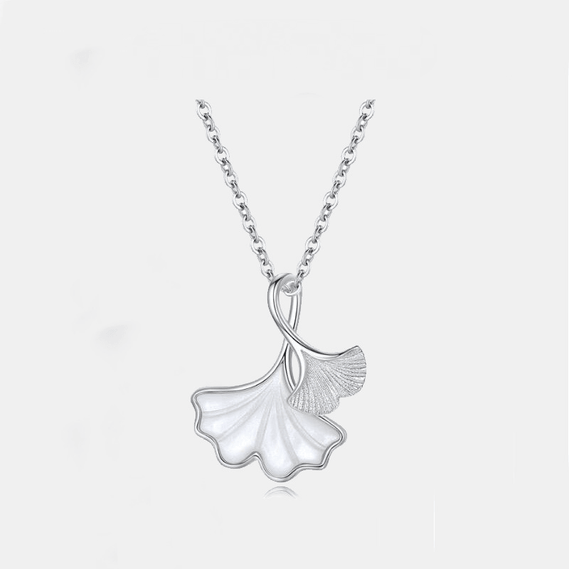 Ginkgo Pendant S925 Sterling Silver Necklace