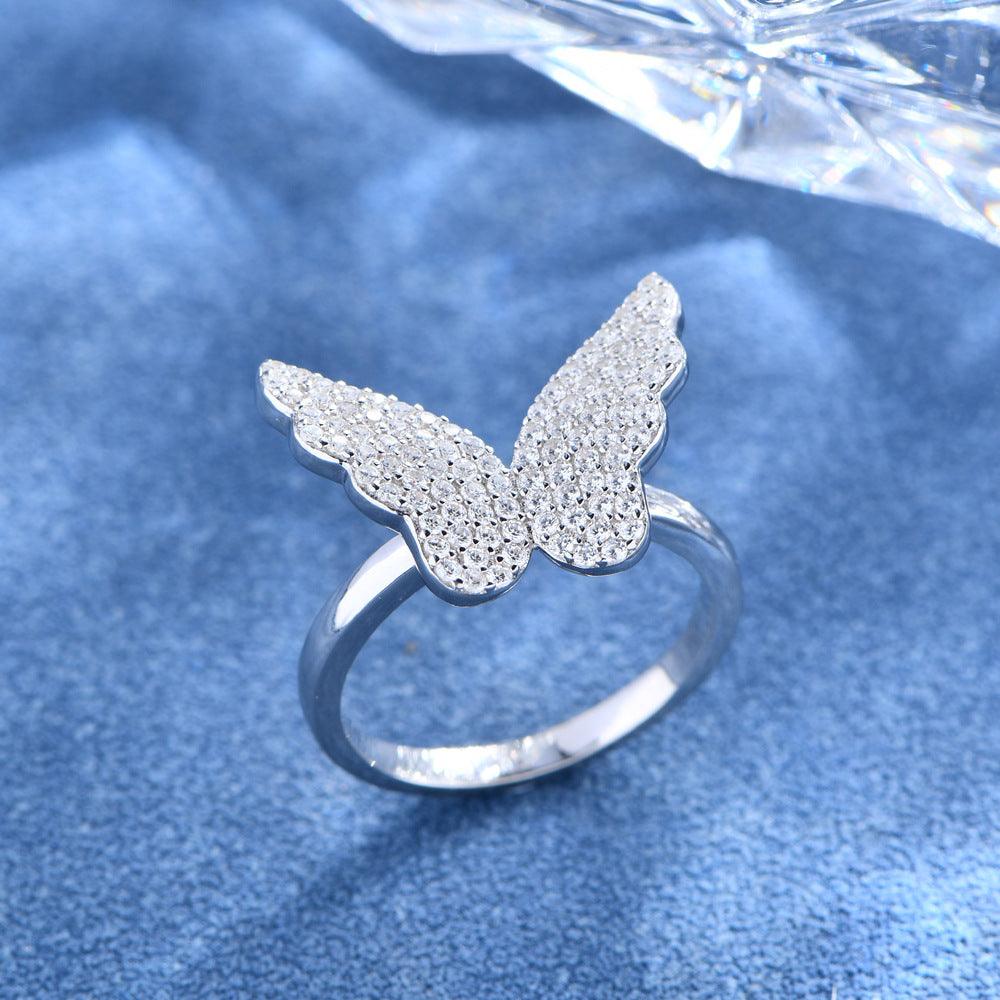 Peg-set Butterfly Handmade Collection S925 Sterling Silver Ring-BlingRunway