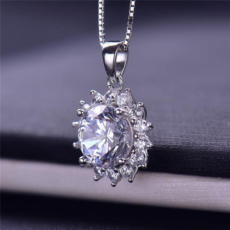 Sunflower Pendant S925 Sterling Silver Necklace