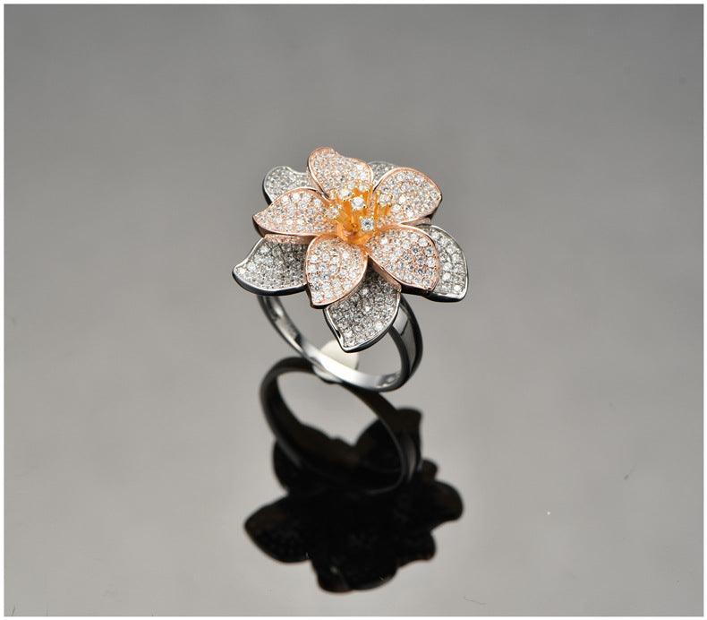 Blooming Flowers Handmade Series S925 Sterling Silver Ring