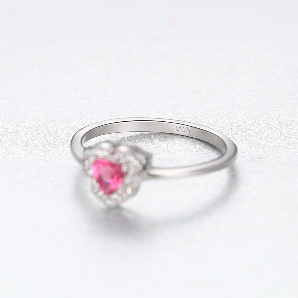 Ruby stamen handmade silver ring-BlingRunway