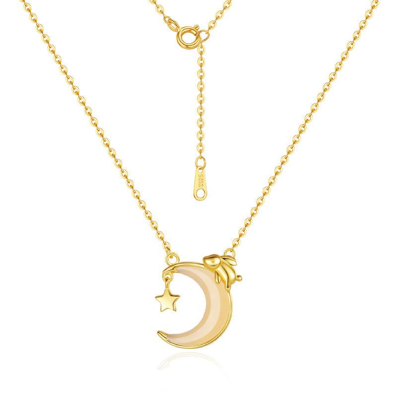 Moon Rabbit S925 Sterling Silver Necklace-BlingRunway