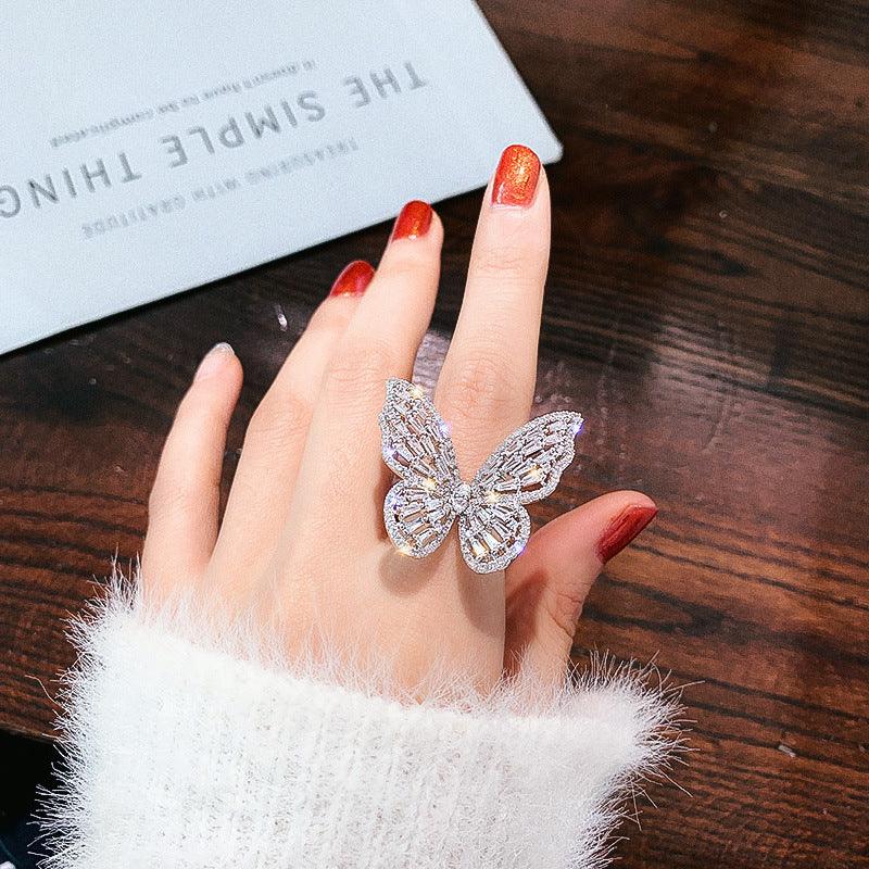 Luxury Zircon Butterfly Ring-BlingRunway