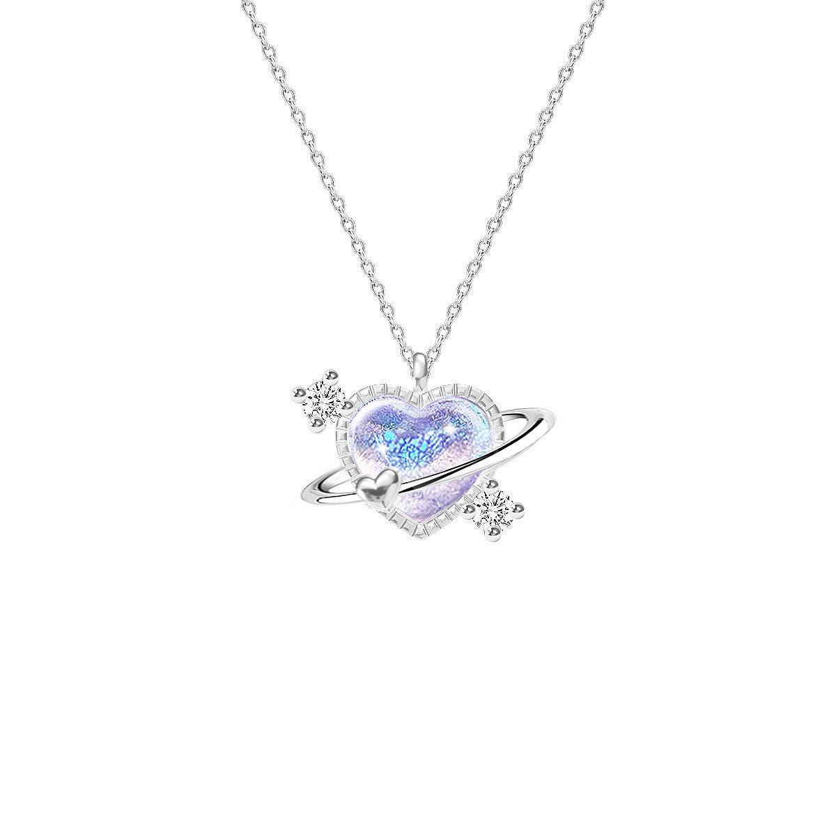 Aurora Series Love Pendant S925 Sterling Silver Necklace-BlingRunway