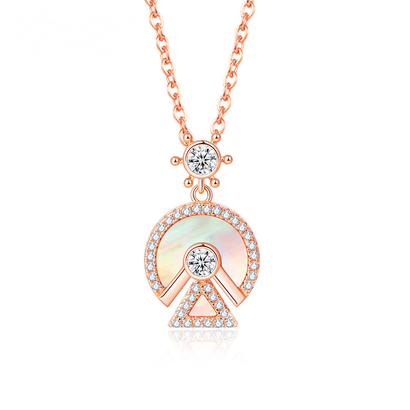 Ferris Wheel Pendant S925 Sterling Silver Necklace-BlingRunway