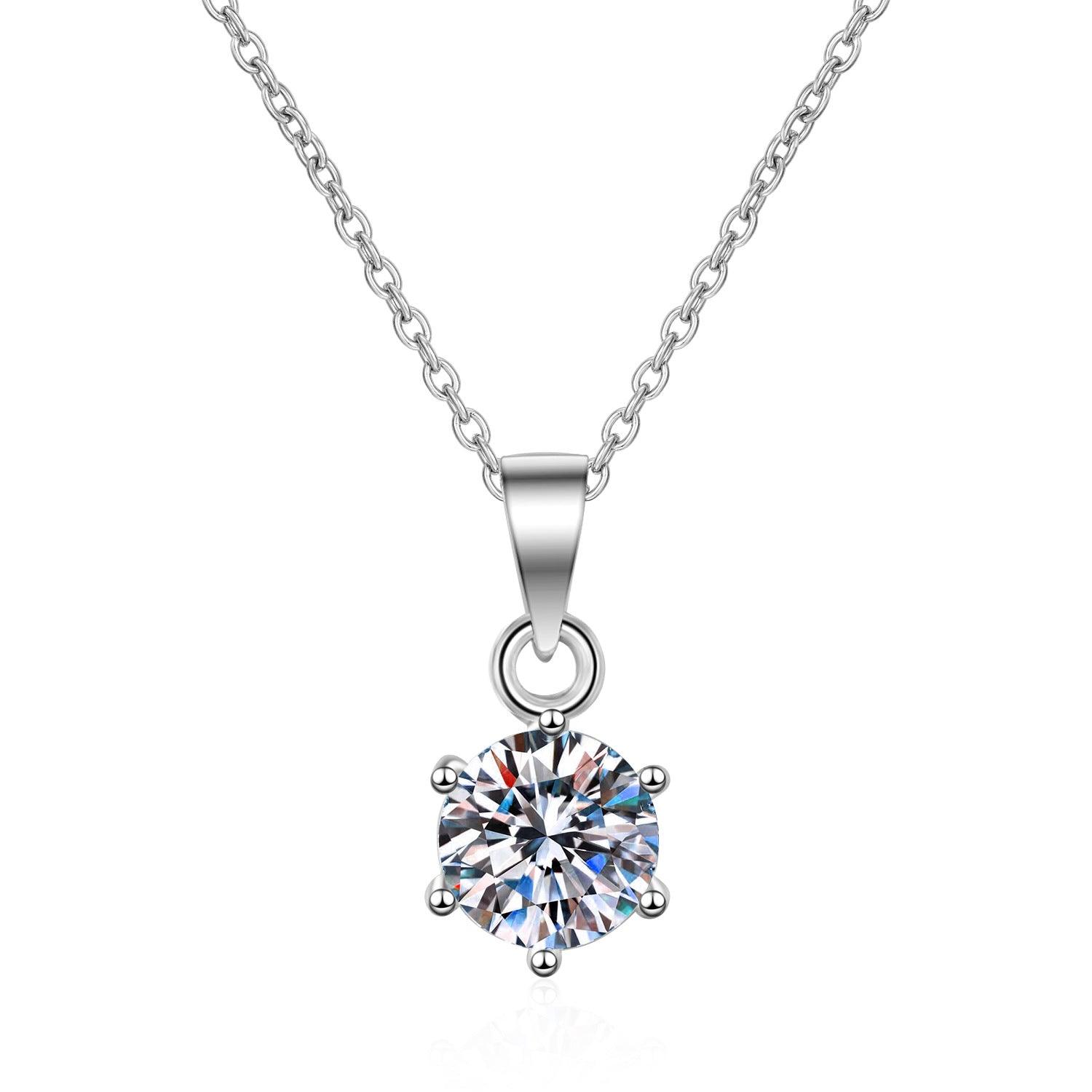 Heartbeat Series 1 Carat Moissanite 925 Sterling Silver Necklace-BlingRunway