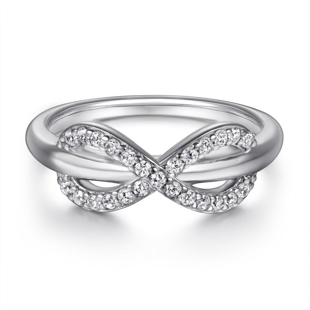 Bling Runway Infinity zircon s925 sterling silver row handmade  ring-BlingRunway