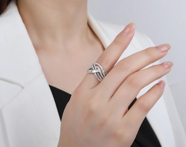 Interweaving Waves Handmade Series S925 Silver Ring