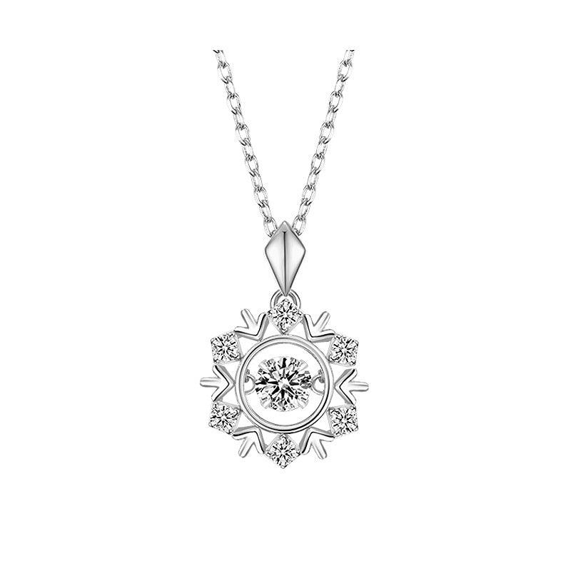 Heartbeat Series Snowflake S925 Sterling Silver Necklace-BlingRunway