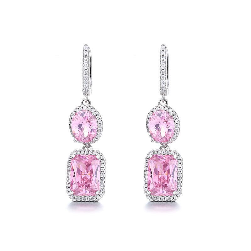 Bling Runway Fashion super flash colorful zircon earrings-BlingRunway