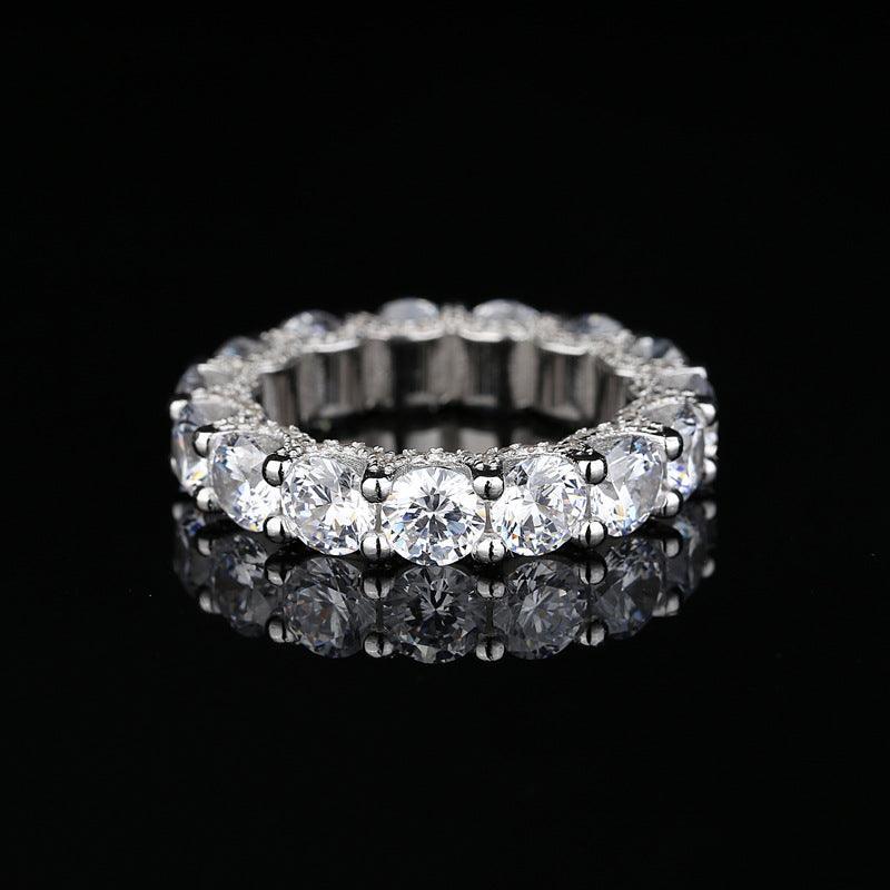 Hemp Rope Design Zircon Handmade Silver Ring-BlingRunway